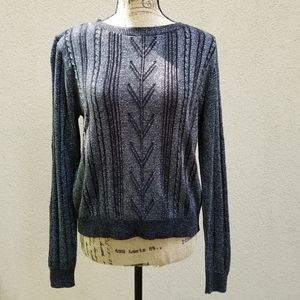 TOPSHOP METALLIC CABLE KNIT SWEATER SIZE 8